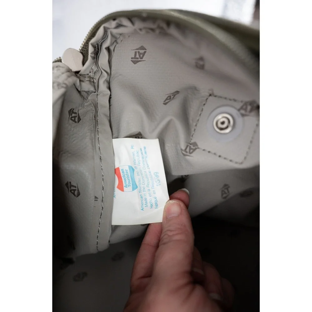 American‎ Tourister Carry On Bag Olive Green Excellent Travel Messenger